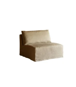 Modulaire loungestoel Nils in natuurlijk linnen, 1-zit