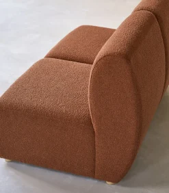 Modulaire 3-zitsbank Swann van massief acacia en terracotta stof