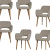 Murat Eetkamerstoelen Houten Naturel Poot - Naturel - Set van 6
