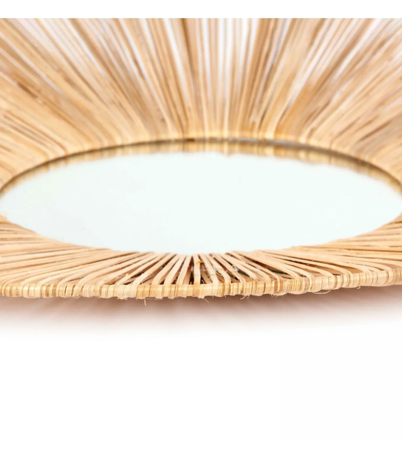 Natuurlijke rotan spiegel van 60 cm