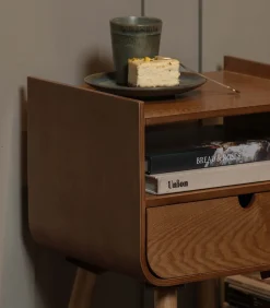 Nils Nachtkastje/Bijzettafel - Hout - Naturel - 54x36x30