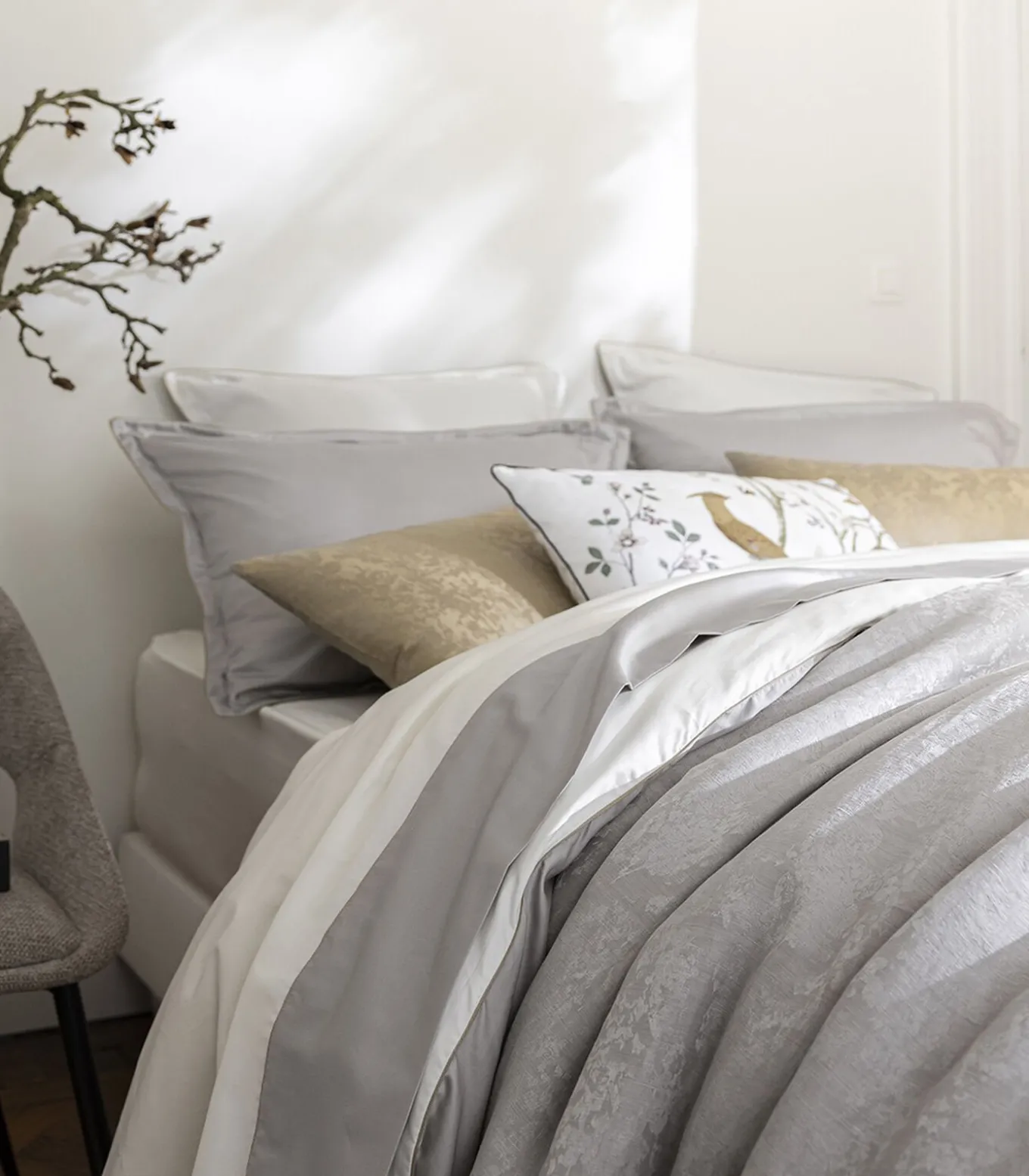 Nobel - Effen laken in biologisch katoen satijn 270x300 cm