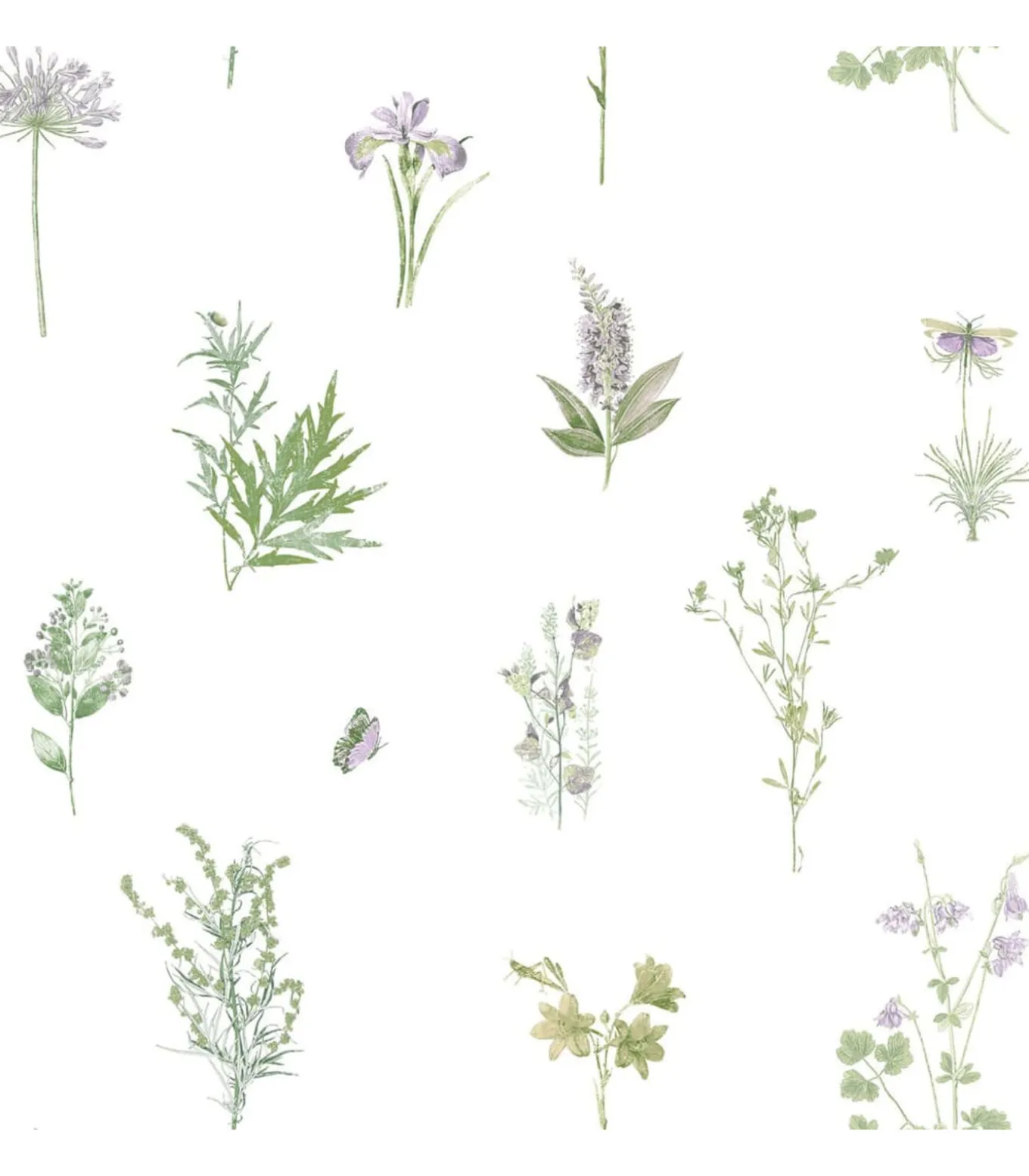 Noordwand Behang Evergreen Herbs And Flowers wit