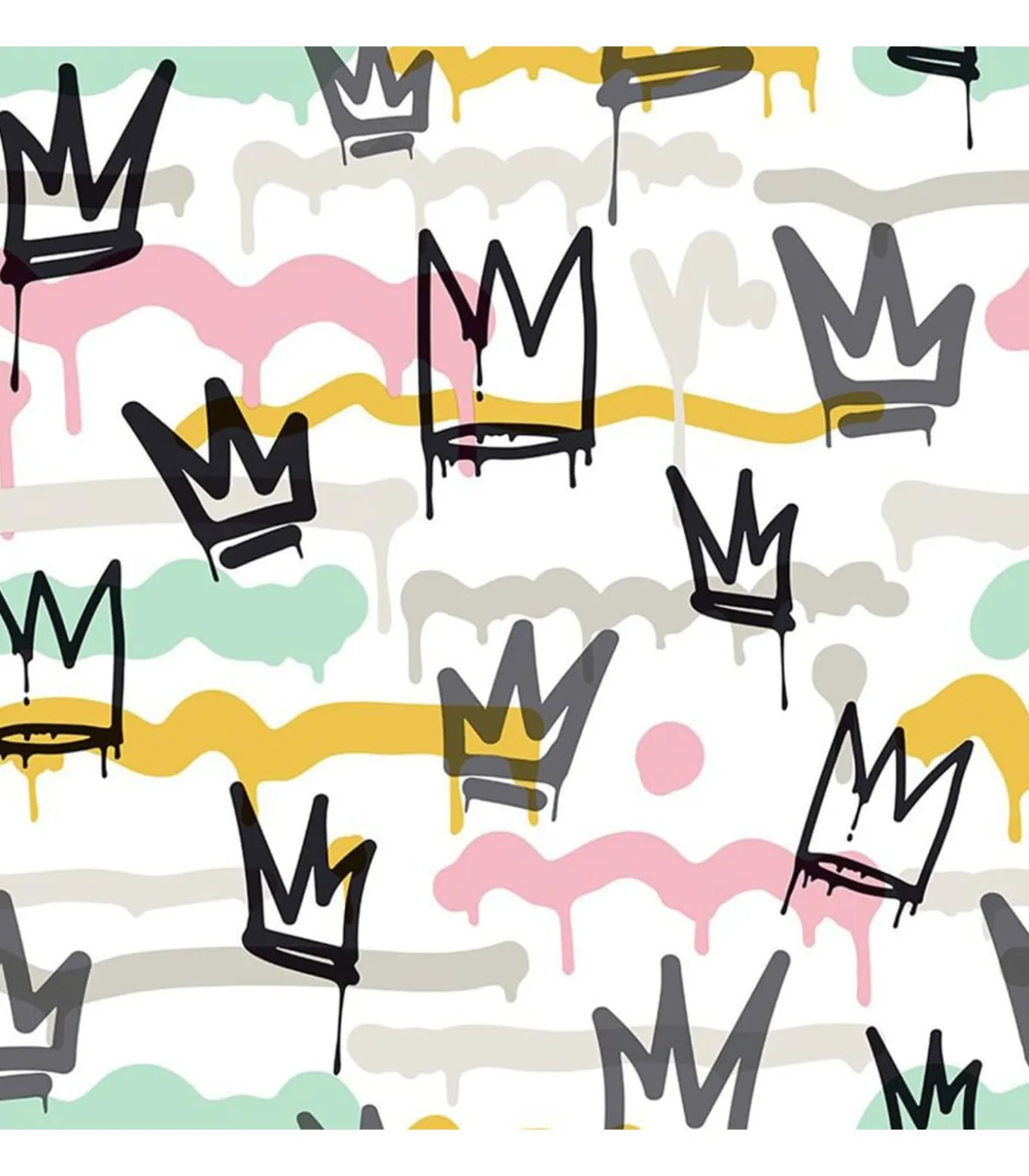 Noordwand Behang Friends & Coffee Sith Graffity and Crowns zwart & wit