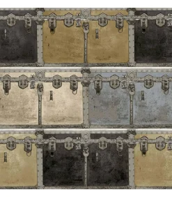 Noordwand Behang Friends & Coffee Boxes and Locks metallic en beige