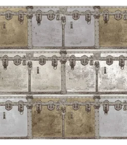 Noordwand Behang Friends & Coffee Boxes and Locks metallic en grijs