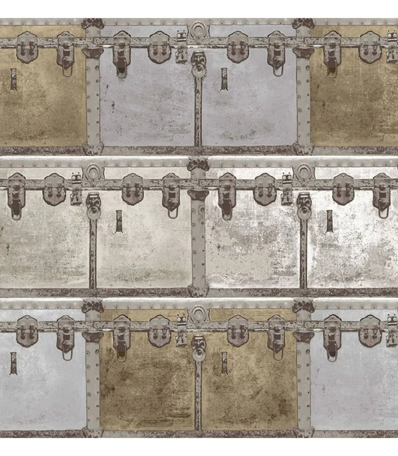 Noordwand Behang Friends & Coffee Boxes and Locks metallic en grijs