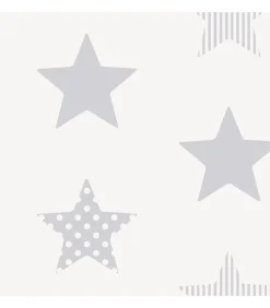 Noordwand Behang Kids @ Home Superstar zilverkleurig en wit