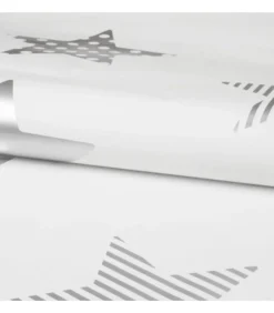 Noordwand Behang Kids @ Home Superstar zilverkleurig en wit