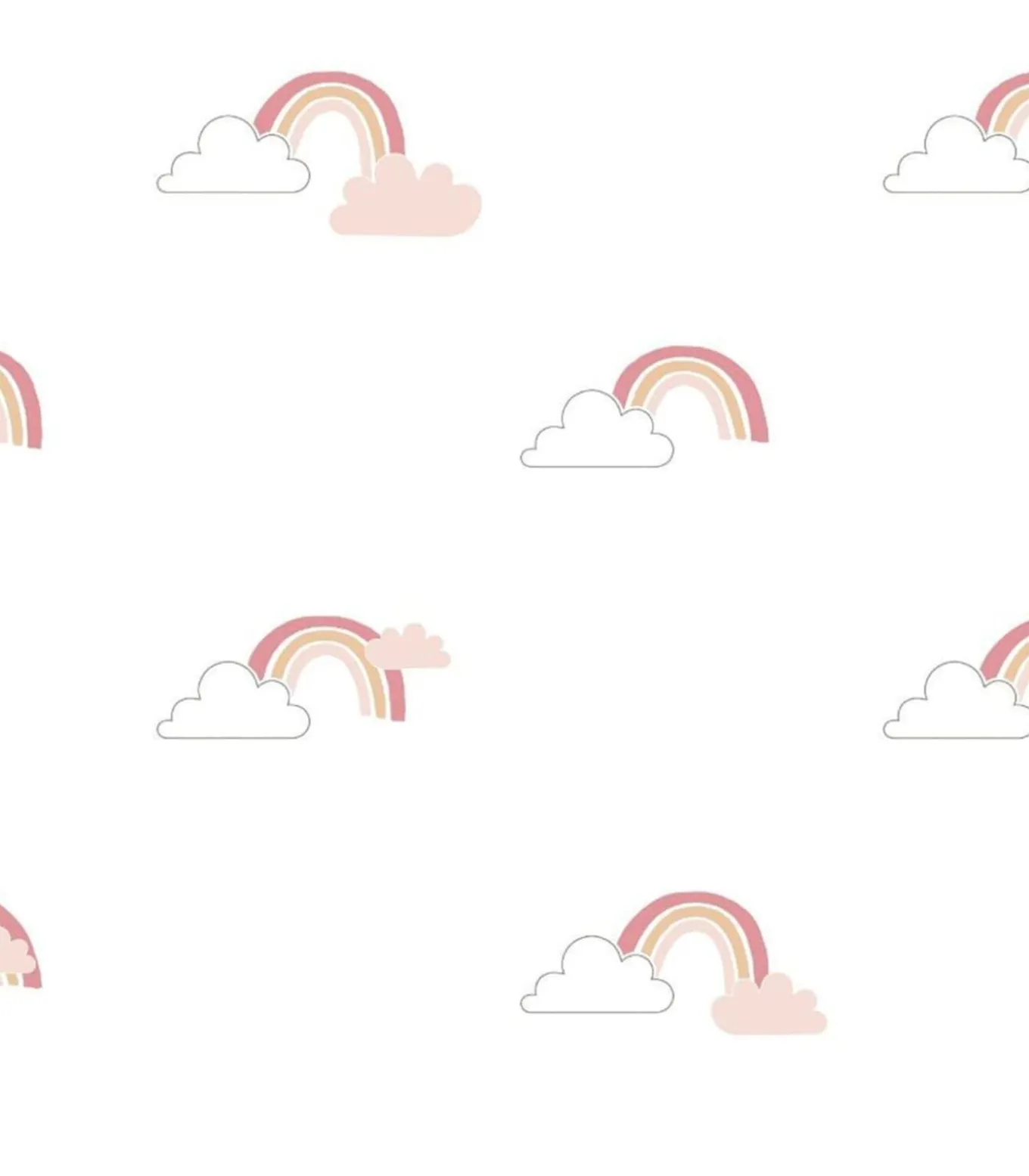Noordwand Behang Mondo baby Rainbows wit en roze
