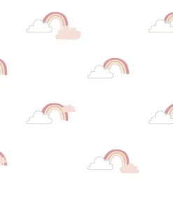 Noordwand Behang Mondo baby Rainbows wit en roze