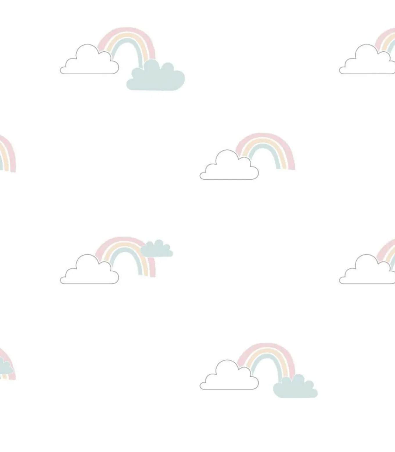 Noordwand Behang Mondo baby Clouds wit/blauw/roze