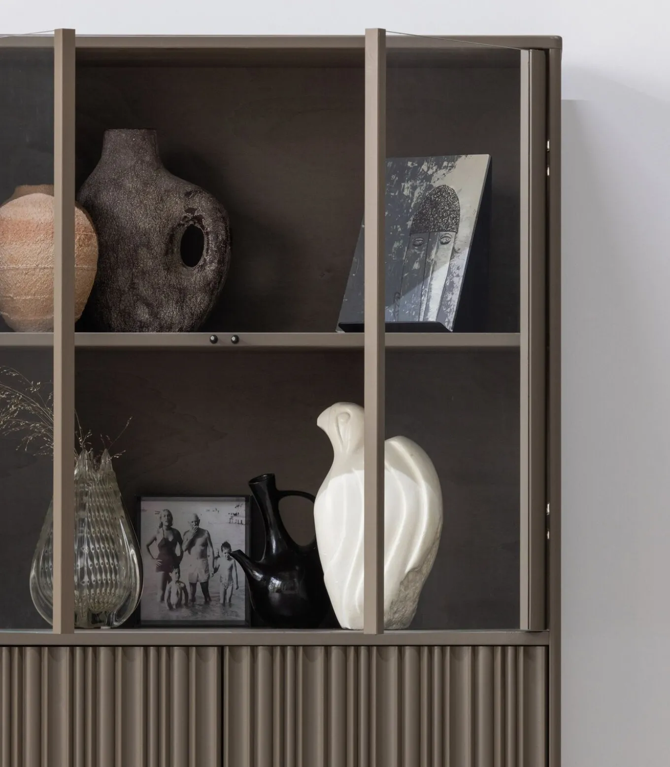 Nova Lage Vitrinekast - Grenen - Truffel Bruin - 172x102x40