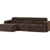 Novi Chaise Longue Bank Links - Polyester - Donkerbruin Melange