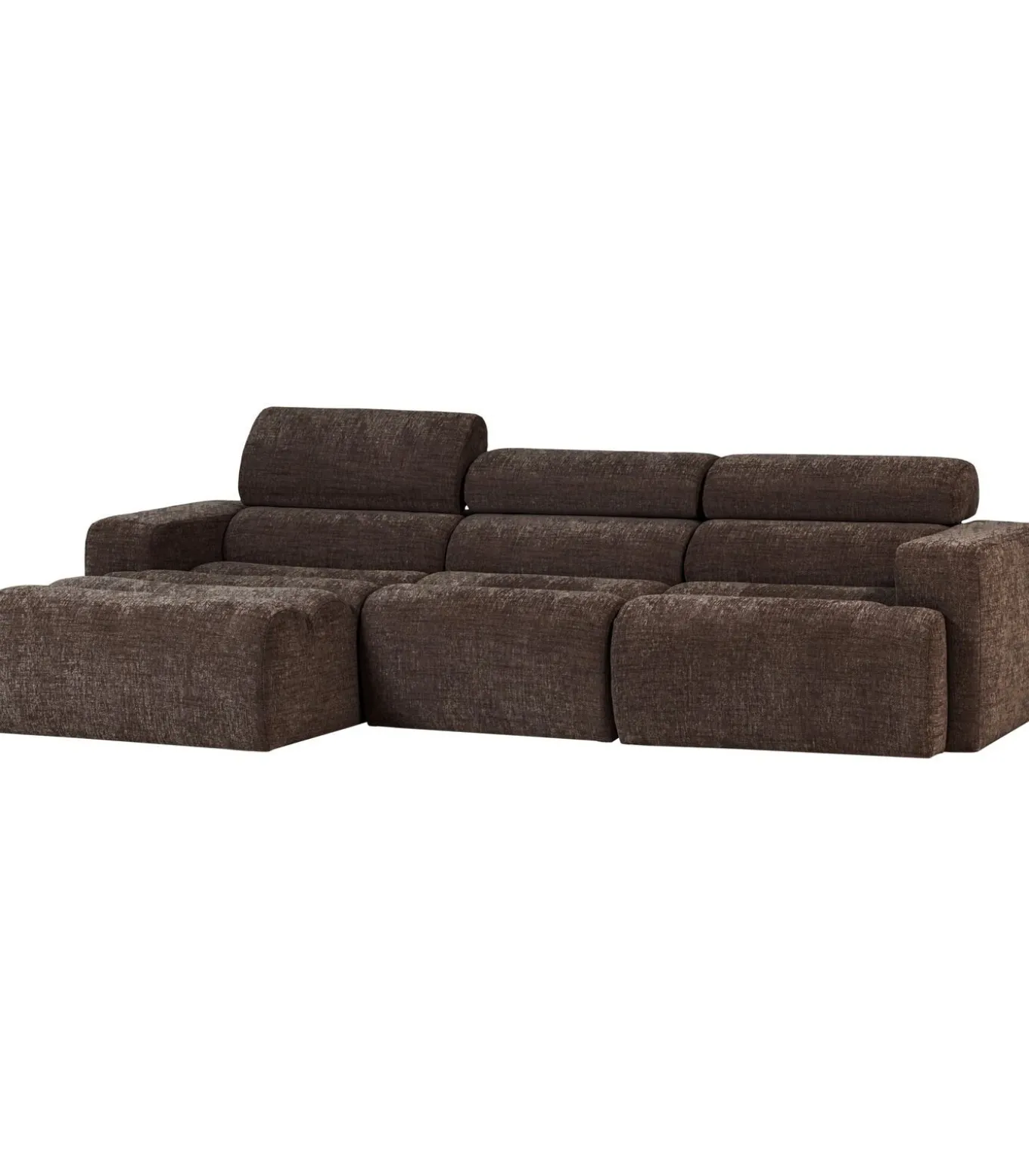 Novi Chaise Longue Bank Links - Polyester - Donkerbruin Melange