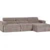 Novi Chaise Longue Bank Rechts - Ribstof - Zand