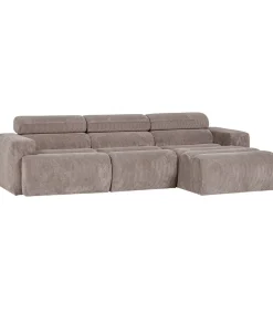 Novi Chaise Longue Bank Rechts - Ribstof - Zand