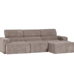 Novi Chaise Longue Bank Rechts - Ribstof - Zand