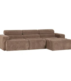 Novi Chaise Longue Bank Rechts - Ribstof - Taupe