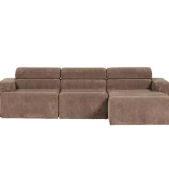 Novi Chaise Longue Bank Rechts - Ribstof - Taupe