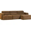 Novi Chaise Longue Bank Rechts - Polyester - Karamelbruin