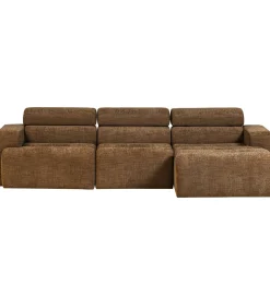 Novi Chaise Longue Bank Rechts - Polyester - Karamelbruin