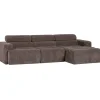 Novi Chaise Longue Bank Rechts - Ribstof - Grijsbruin