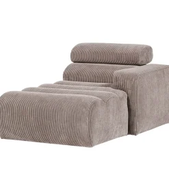 Novi Chaise Longue Element Arm Rechts - Ribstof - Zand