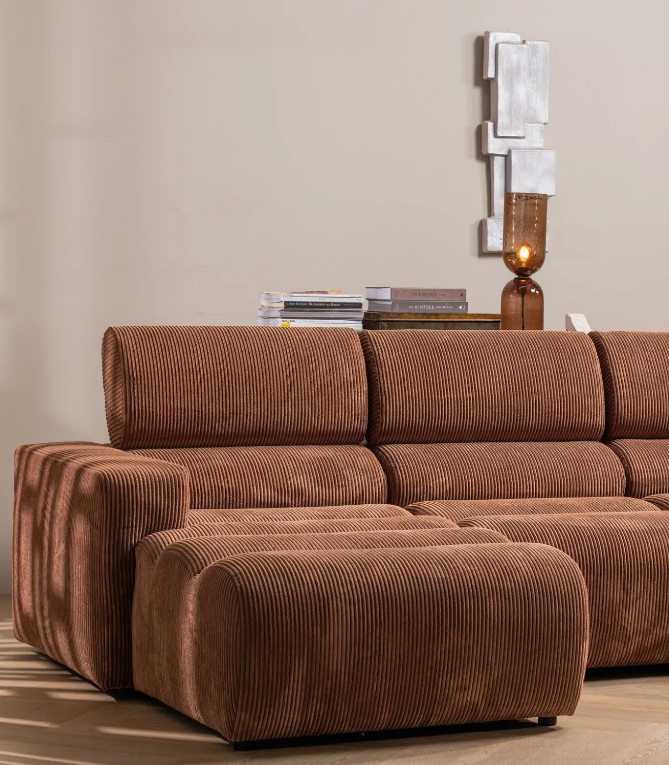 Novi 1-Zits Element Bank - Ribstof - Terra - 86x82x113