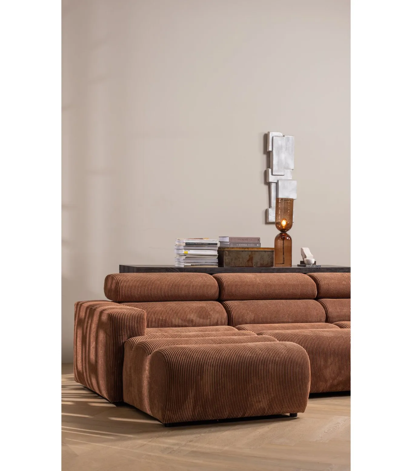 Novi 1-Zits Element Bank - Ribstof - Terra - 86x82x113