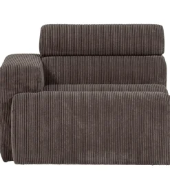 Novi 1-Zits Element Bank Arm Rechts - Ribstof - Grijsbruin