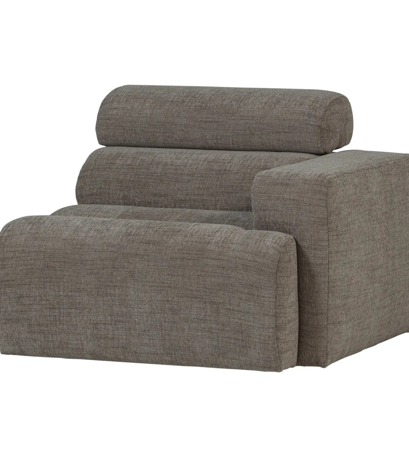 Novi 1-Zits Element Bank Arm Rechts - Polyester - Grijs Melange