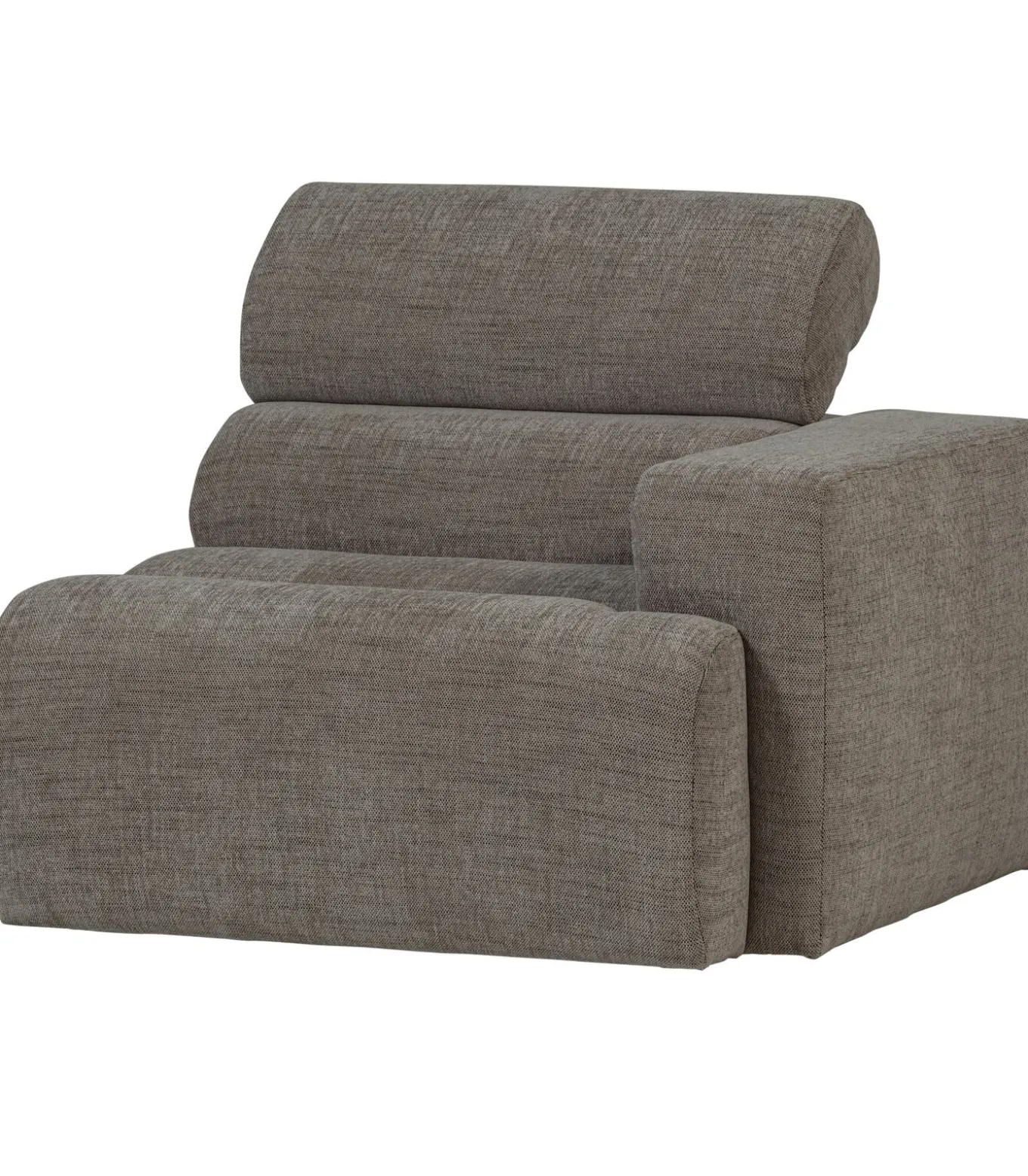 Novi 1-Zits Element Bank Arm Rechts - Polyester - Grijs Melange