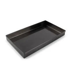 Opbergbak 28x16xH3cm geborsteld zwart Vanity