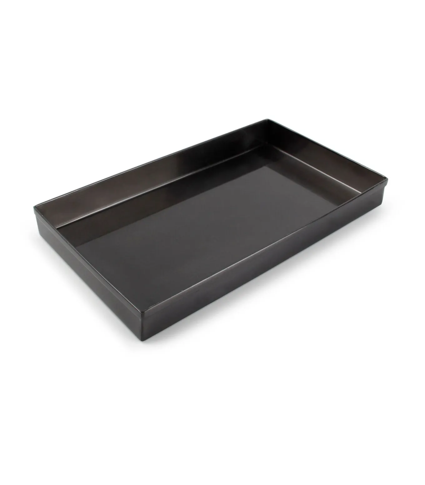 Opbergbak 28x16xH3cm geborsteld zwart Vanity