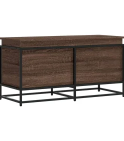 Opbergbox met deksel 100x40x51,5 cm bewerkt hout bruin eiken