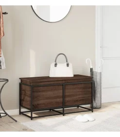 Opbergbox met deksel 100x40x51,5 cm bewerkt hout bruin eiken