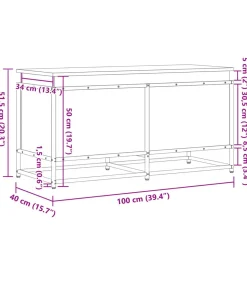 Opbergbox met deksel 100x40x51,5 cm bewerkt hout bruin eiken