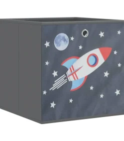 Opbergboxen 10 st inklapbaar 32x32x32 cm ongeweven stof grijs