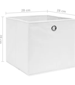 Opbergboxen 10 st 28x28x28 cm nonwoven stof wit