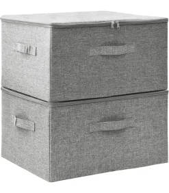 Opbergboxen 2 st 43x34x23 cm stof grijs