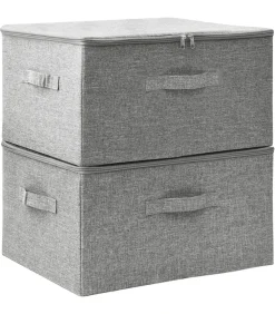 Opbergboxen 2 st 43x34x23 cm stof grijs
