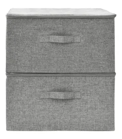 Opbergboxen 2 st 43x34x23 cm stof grijs
