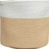 Opbergmand Ø 40x35 cm katoen beige en wit