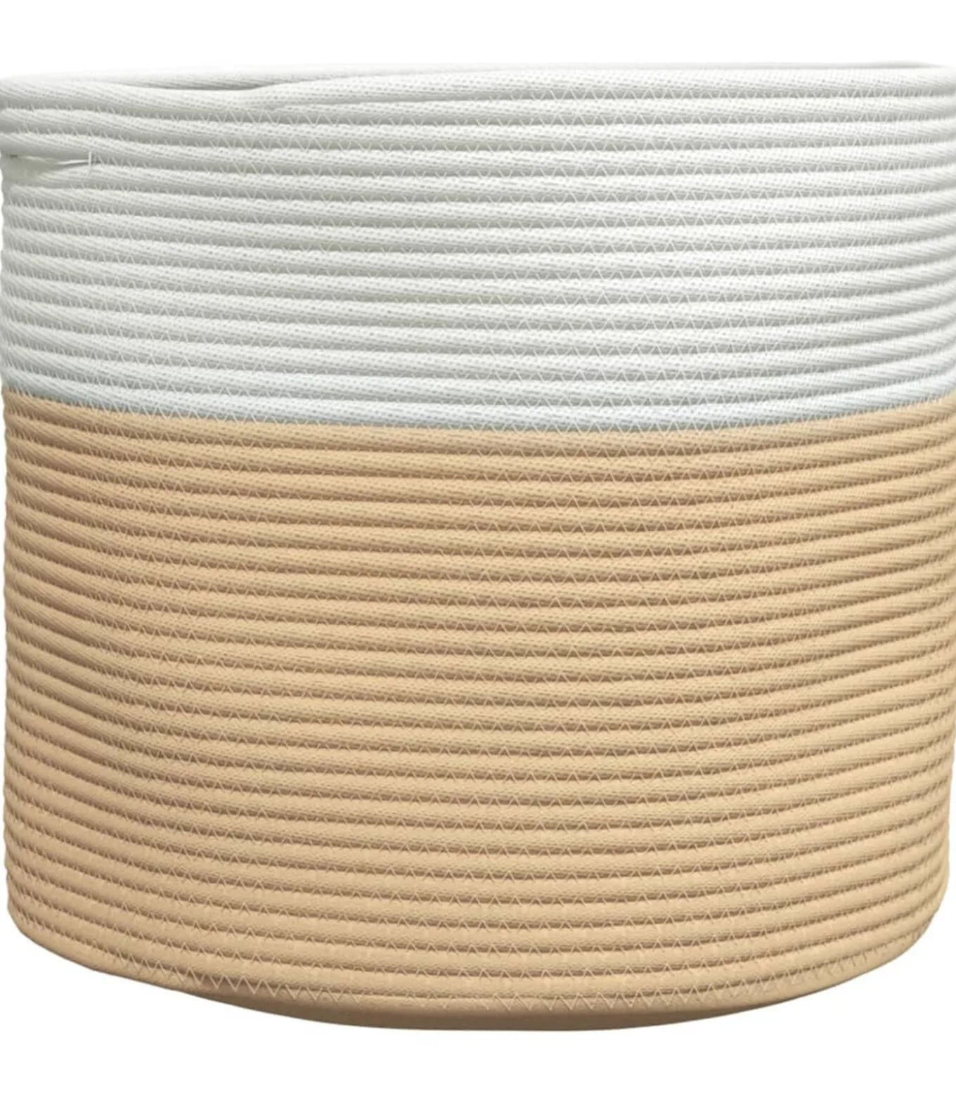 Opbergmand Ø 40x35 cm katoen beige en wit