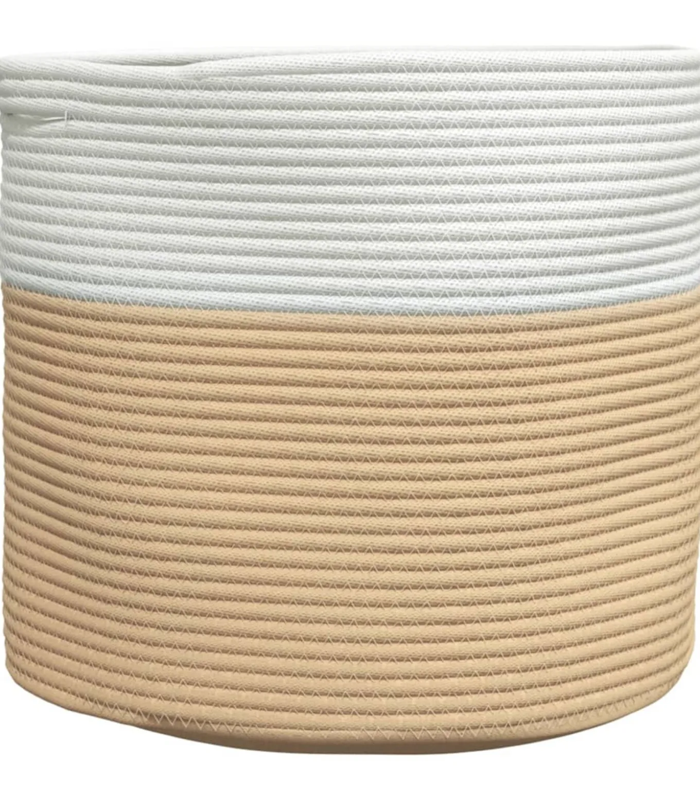 Opbergmand Ø 40x35 cm katoen beige en wit