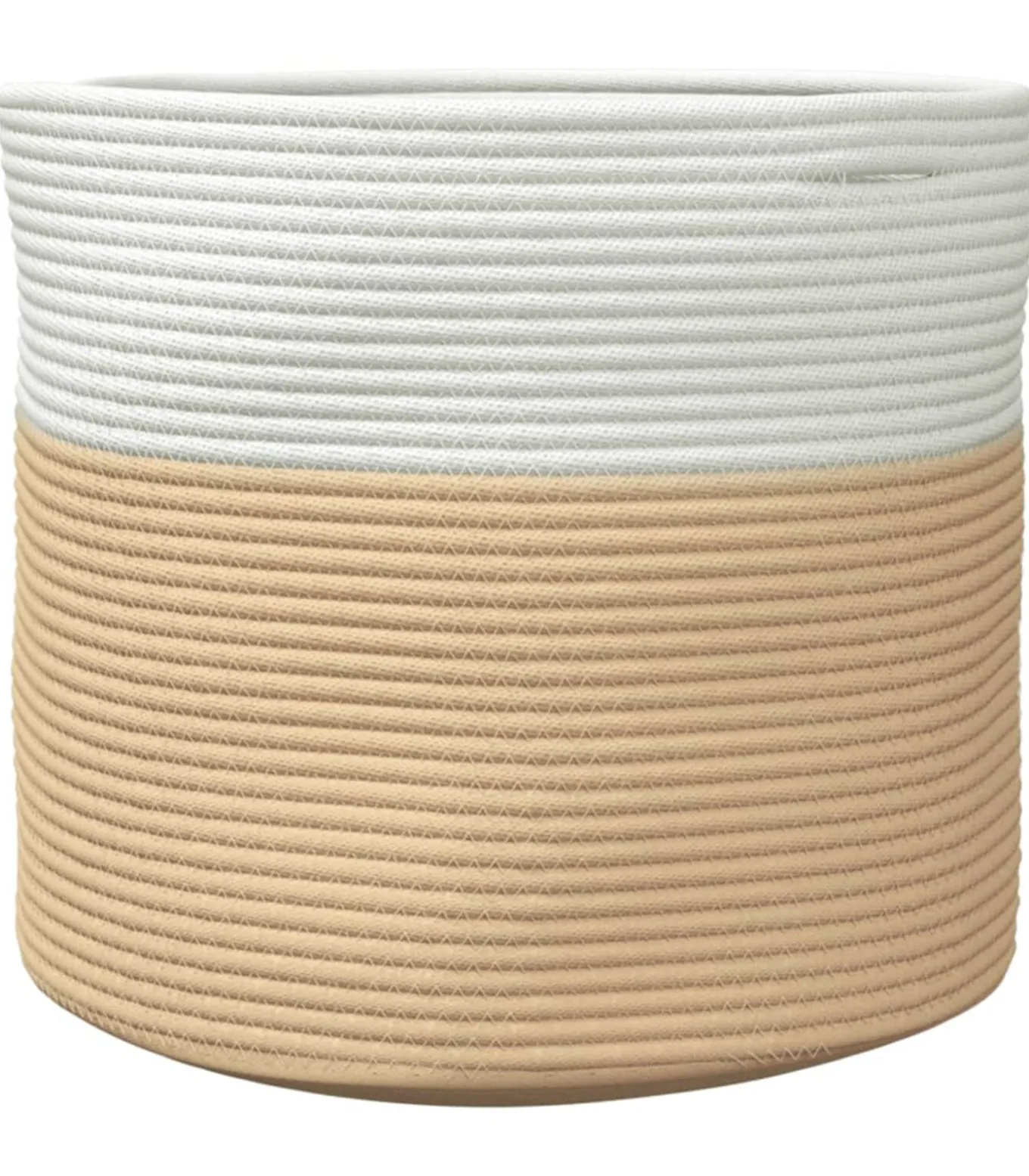 Opbergmand Ø 40x35 cm katoen beige en wit