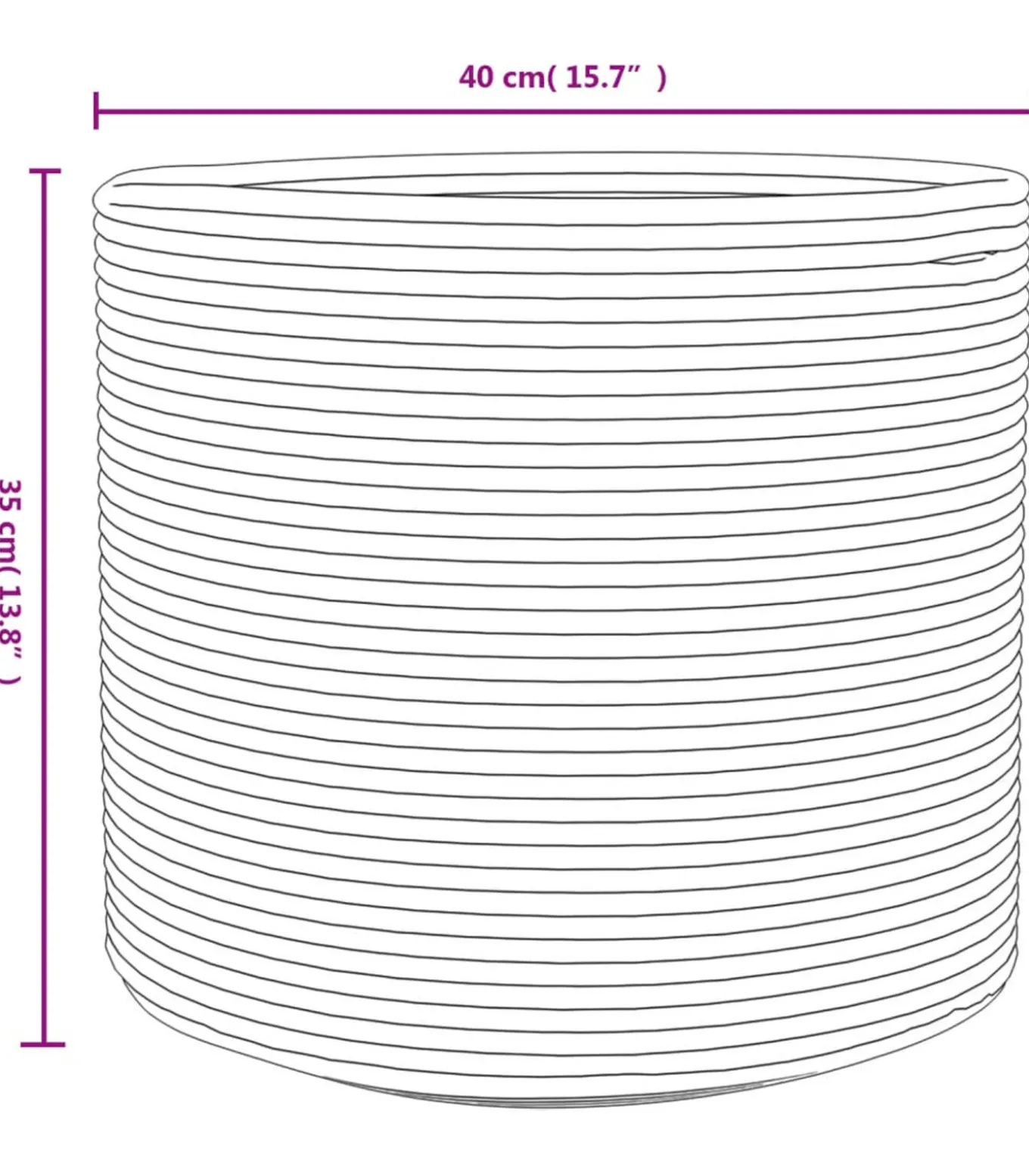 Opbergmand Ø 40x35 cm katoen beige en wit