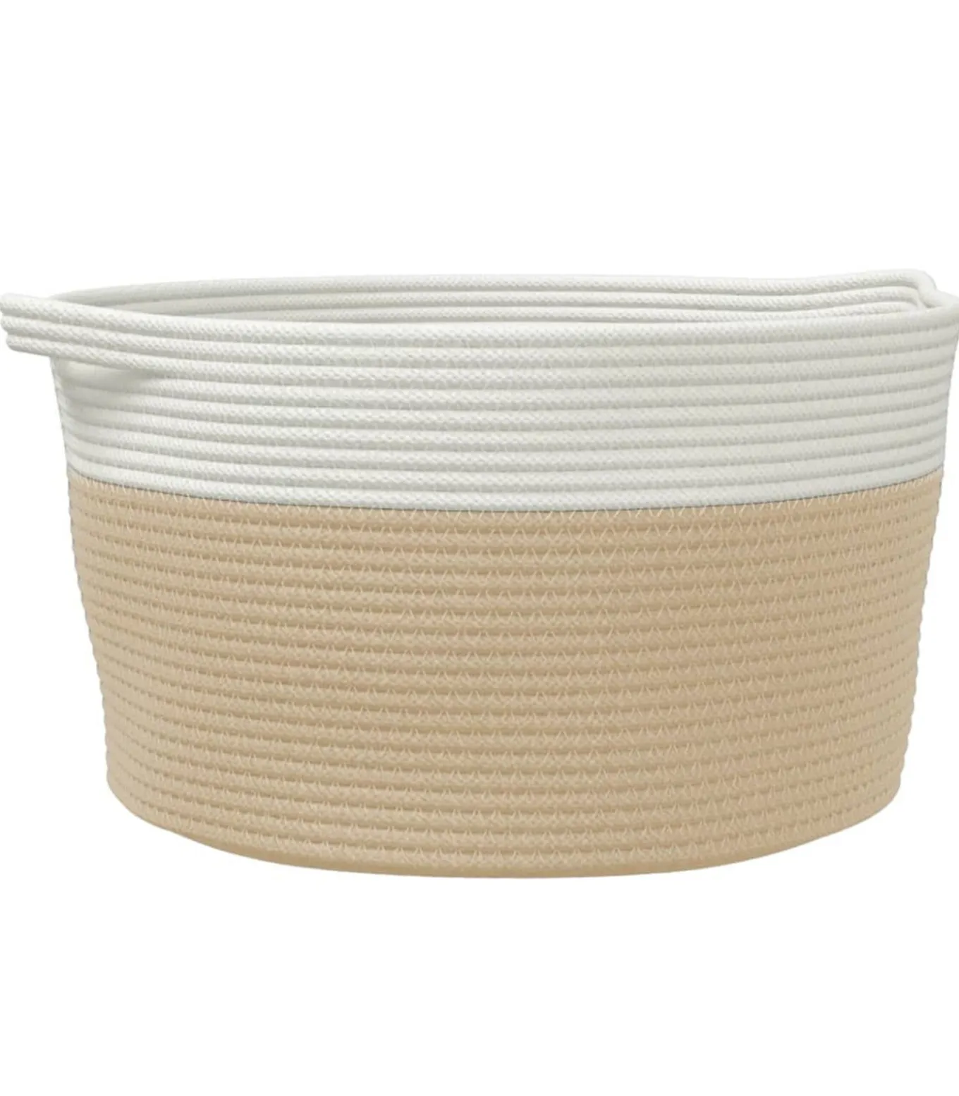 Opbergmand Ø 40x25 cm katoen beige en wit