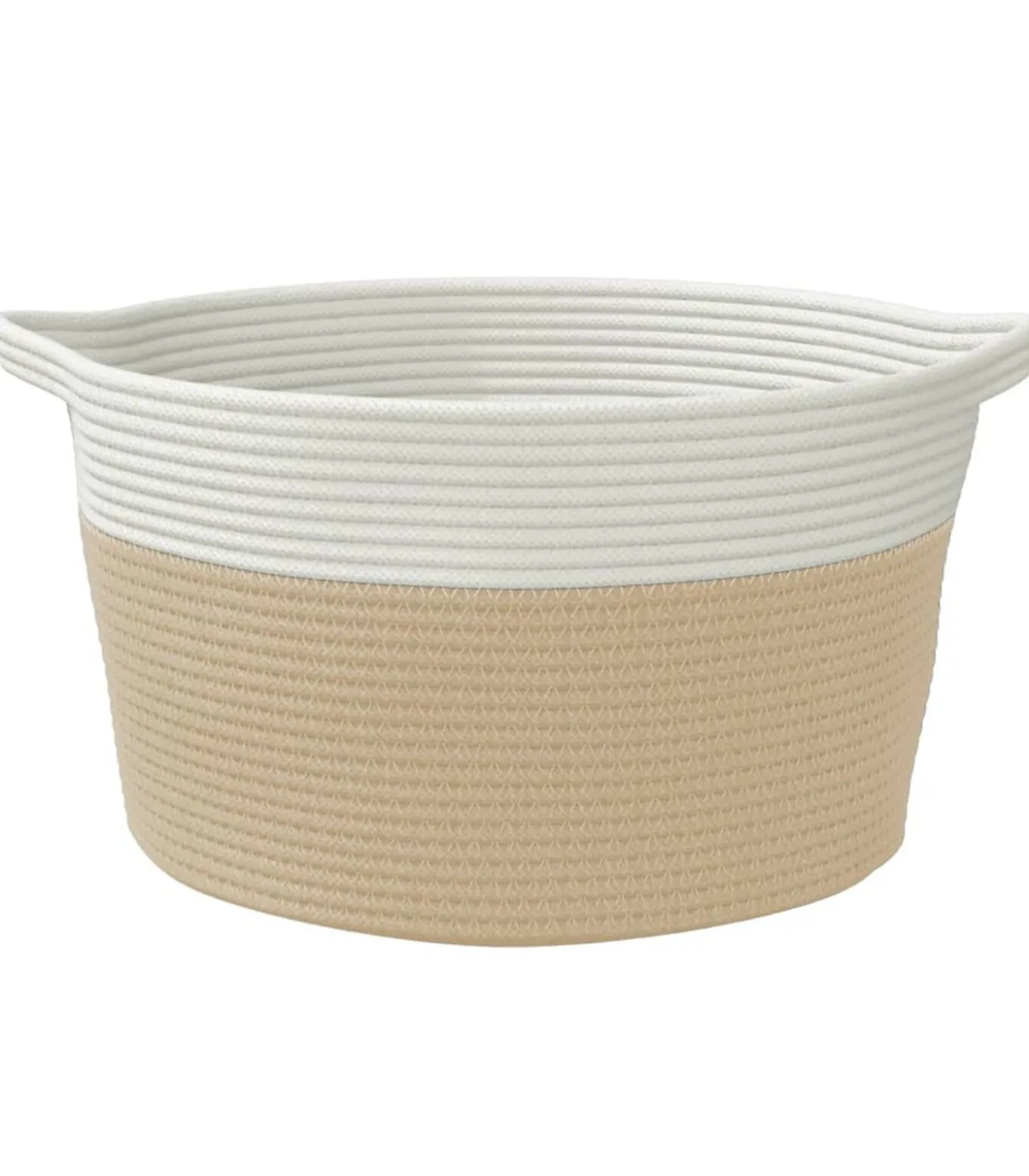 Opbergmand Ø 40x25 cm katoen beige en wit